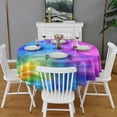 thumbnail image 2 of Colorful Tie Dye Pattern Round Tablecloth 60"x60",Wrinkle Wipeable Table Cloth for Kitchen Dining Room Picnic Patio Party, 2 of 6