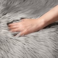 thumbnail image 4 of Soft Fluffy Faux Sheepskin Fur Area Rug, Home Decorative Indoor Floor Mat, Rectangle Gray, 3 x 5 Feet, 4 of 4