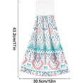 thumbnail image 3 of SKYSONIC 2 PCS Hanging Hand Towels Pink Blue Tribal Geometrical Ethnic Print Hand Dry Towels for Kitchen & Bathroom,Hanging Towel Set with Hanging Loop, 12"x17", 3 of 6