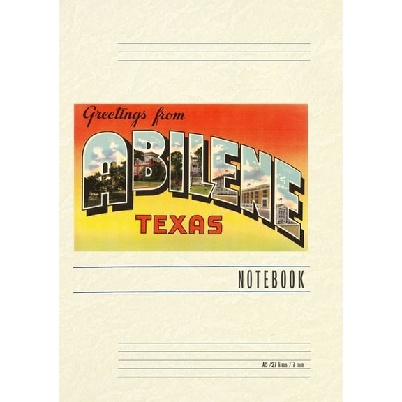 Vintage Lined Notebook Greetings from Abilene, Texas, (Paperback)