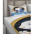 thumbnail image 4 of Ambesonne Cartoon Fitted & Top Sheet Set with Shams, Rabbit Bunny, Earth Yellow White Blue, 4 of 5