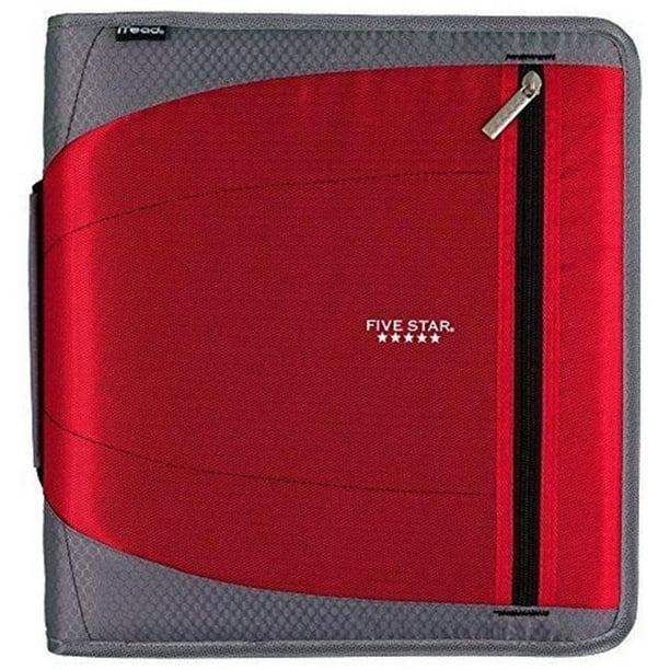 Zipper Binder, 11 x 8 1/2, 2" Capacity, Red 73283