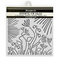 Stamperia Stencil 7"X7"-Forest Abstract Flowers