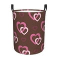 thumbnail image 2 of YFYANG Waterproof Laundry Hamper, Brown Love Design Laundry Basket Oxford Fabric with Handle Foldable, S, 2 of 8