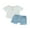 Blue White, variant on LMLYSoH 2Pcs Baby Boy Summer Outfits, Short Sleeve Button Down Pocket Tops Shorts Set Toddler Clothes