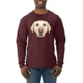thumbnail image 1 of Wild Bobby, Golden Retriever Cute Gift, Dog Lover, Men Long Sleeve Shirt, Maroon, Large, 1 of 4