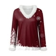 thumbnail image 4 of Gubotare Women's V Neck Long Sleeve Holiday Pullover Tee Tops Christmas Print Shirts V Neck T Shirts for Women (Wine,XXL), 4 of 4
