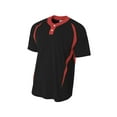 thumbnail image 2 of A4 2-Button Color Block Henley For Youth Male in Black/Red | NB4229, 2 of 2
