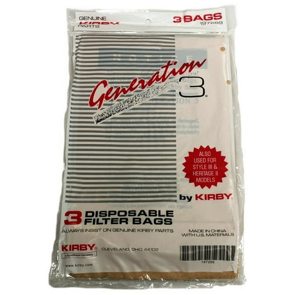 Compatible with Kirby Vacuum Bags Generation 3 OEM # 197289