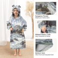 thumbnail image 3 of FORMRS Wearable Blanket Hoodie with Sleeves for Kids Cozy Flannel Sweatshirt, River and Mountains, 3 of 7
