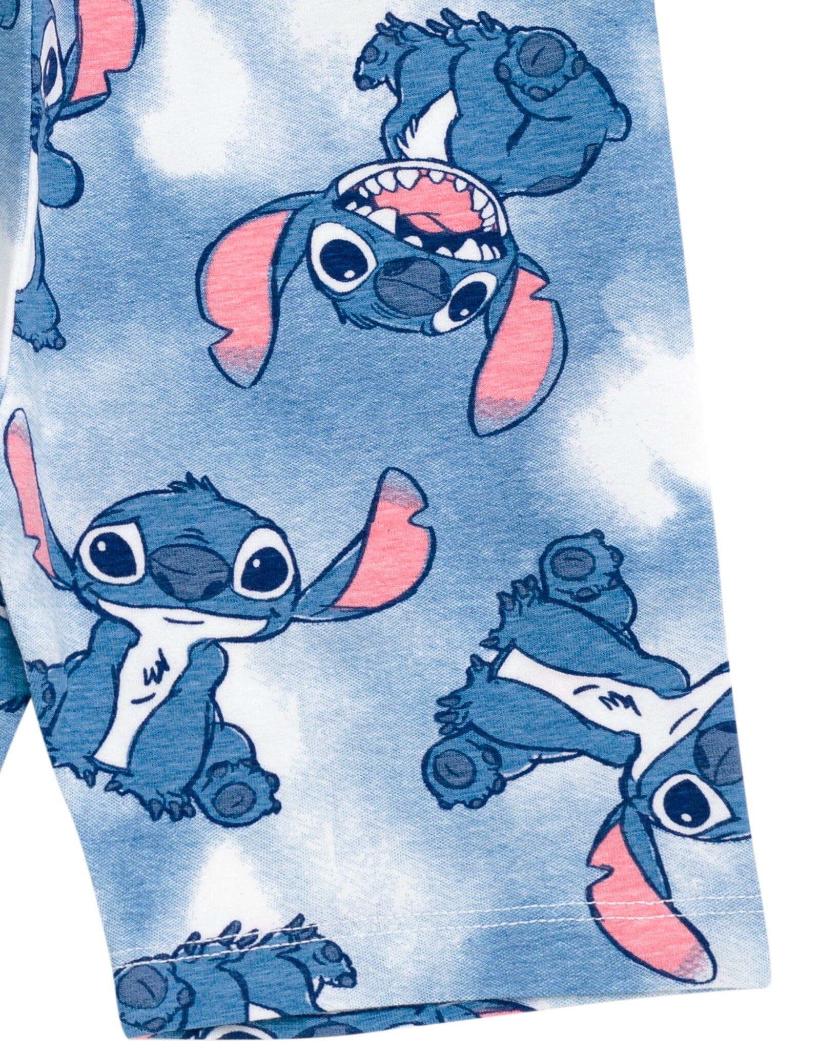 Disney Lilo & Stitch Big Girls' 2-Piece T-Shirt and Bike Shorts Set Stitch Pink Tie Dye