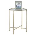 thumbnail image 3 of Convenience Concepts Gold Coast Julia Mirrored End Table in Gold, 3 of 3