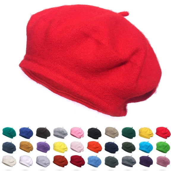 French Beret Hat Solid Color Beret Cap for Women Girls Beige One Size