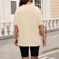 thumbnail image 5 of Summer Tops for Women Workout Clothes Dark Shirt Women Workout Tops Womens Short Sleeve Raglan Tee Long Sleeve Shirt for S Womens Compression Short Loose Fit W Beige L, 5 of 8
