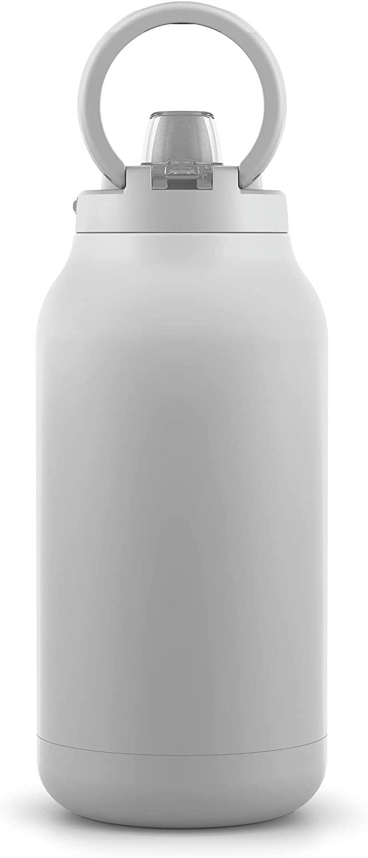 Ello Hydra Half Gallon Vacuum Insulated Stainless Steel Jug with Locking, Leak-Proof Lid and Soft Silicone Straw, Keeps Cold All Day, 64oz, Grey