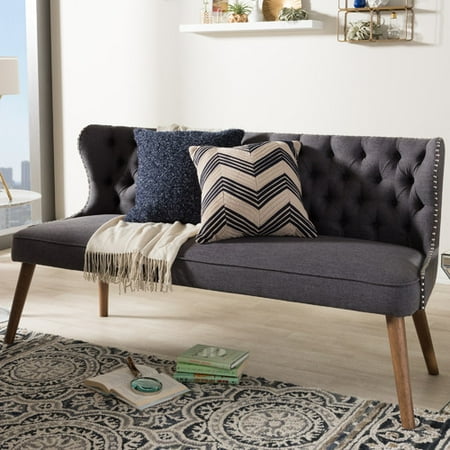Oak Upholstered Loveseat - Wholesale Interiors Santo Wood Upholstered Loveseat
