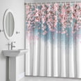 thumbnail image 5 of Spring Pink Flowers Shower Curtain for Bathroom Decor, Watercolor Cherry Floral Waterproof Fabric Shower Curtain, 36"x72" Set with 12 Hooks, 5 of 9