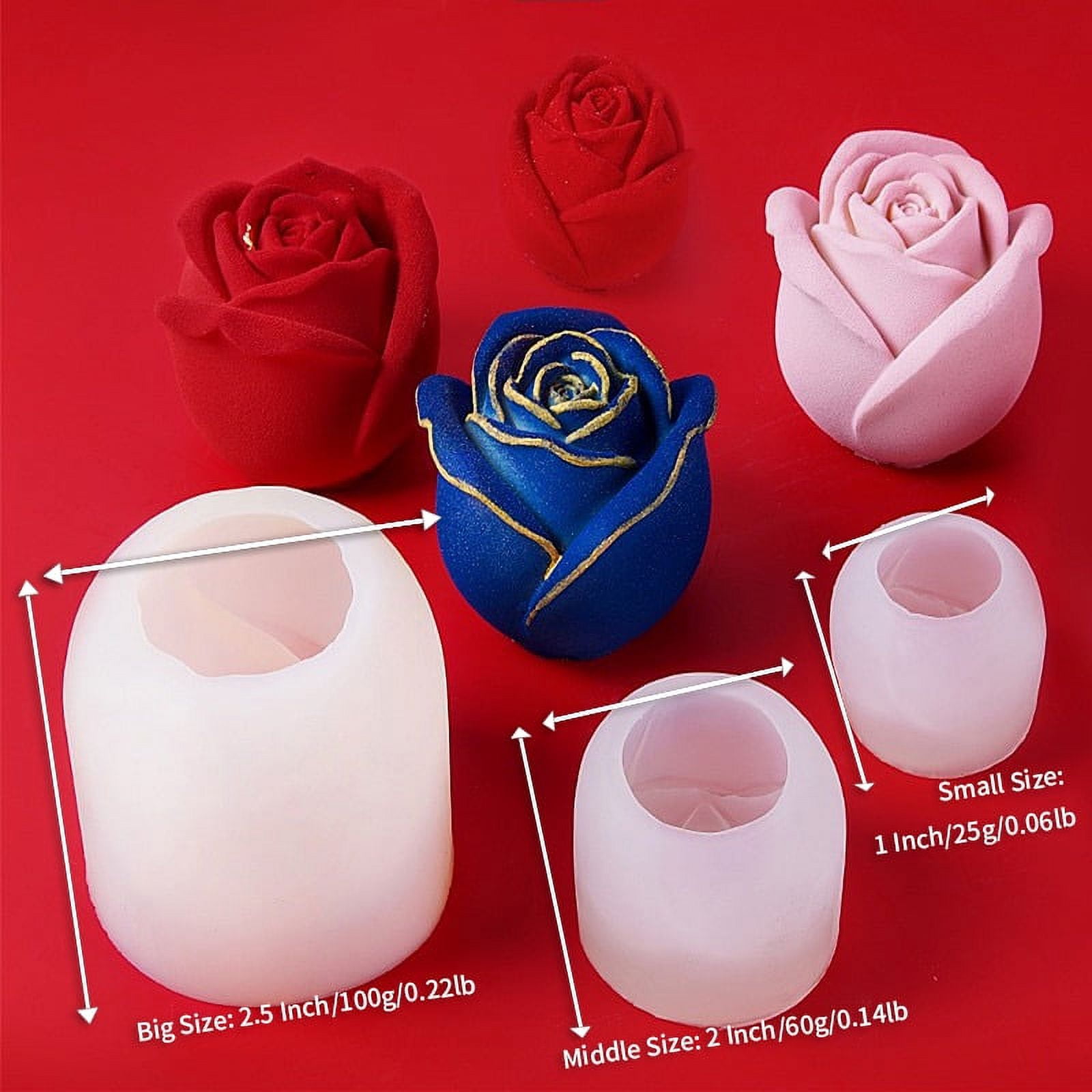 Large Rose Ice Cube Mold 2.5 Inch, Bongpuda Silicone Ice Molds Fun Shapes  Flower, 4 Cavity Cute Ice Ball Maker, Large Ice Cube Trays For Chilling