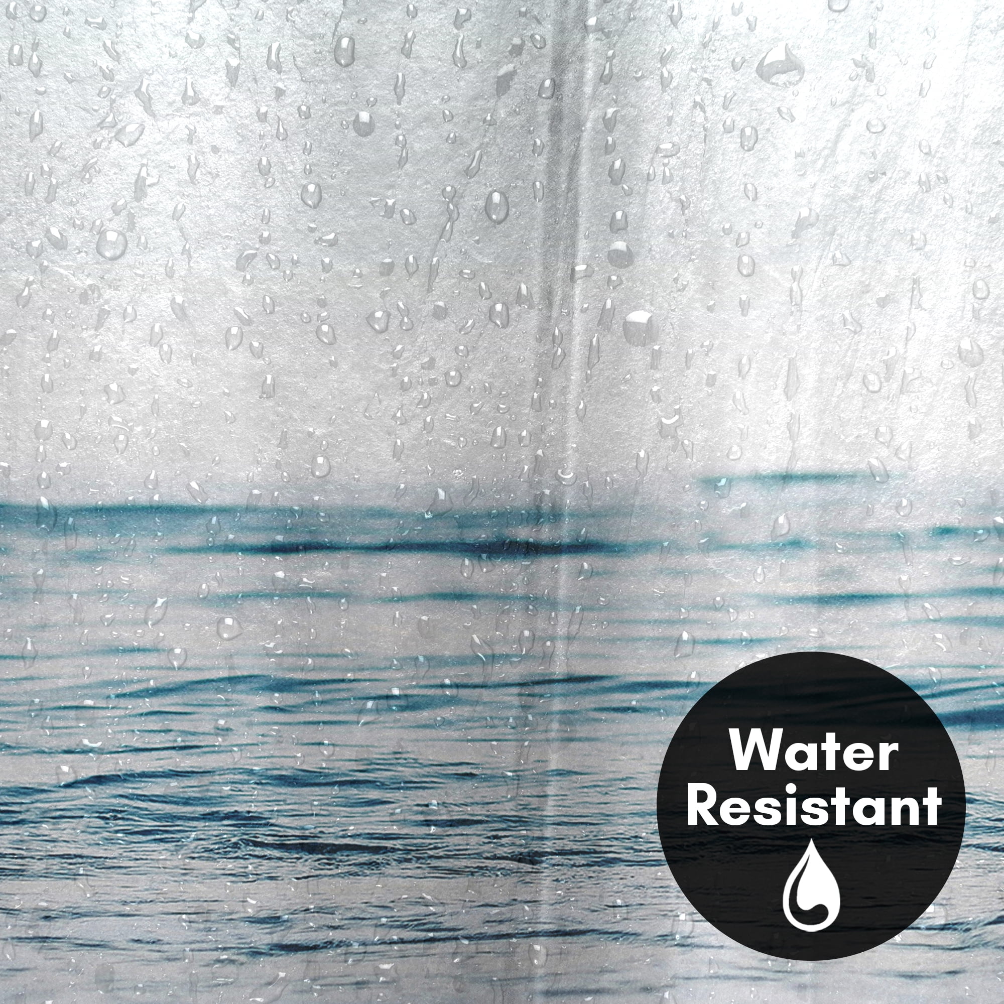 Americanflat 71x74 Blue Wave and Sand Shower Curtain - 100% Polyester Shower Curtain