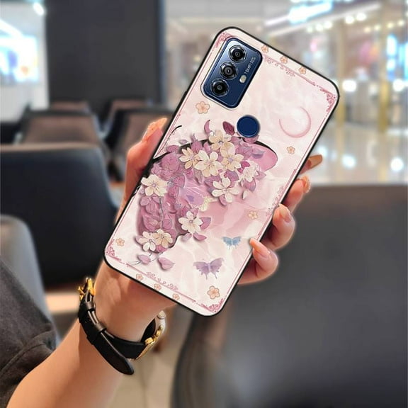 LYM-Phone Case For MOTO G Play 2023, Anti-knock Cute Full wrap Back Cover Phone Pouch Soft case Anti-dust Graffiti Protective Shockproof flower Oil Painting Durable Silicone Waterproof