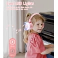 thumbnail image 3 of Auriculares Bywulanda Kids con luces LED y micrófono USB-C, color rosa, 3 of 7