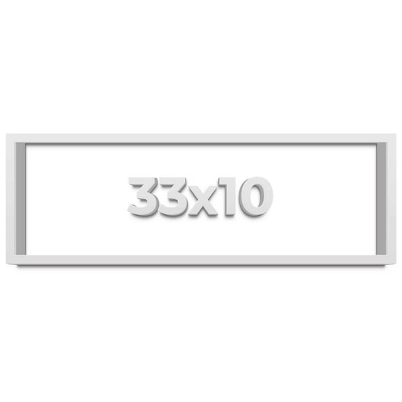 33x10 Shadow Box Frame White | 1 Inches Deep Real Wood Contemporary Shadowbox Display Frame | UV