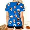 thumbnail image 4 of Camiseta de Manga Corta con Cuello de Tripulación de Impresión de Payaso Casual para Fiesta de Carnaval Verano Diario, 4 of 7