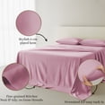 thumbnail image 4 of Amay Premium Organic Cotton Flat Sheet, 500 Thread Count Luxury Top Sheet, Cooling & Durable Bedding Sheets, Queen, Baby Pink (90" x 102")1 Piece, 4 of 7