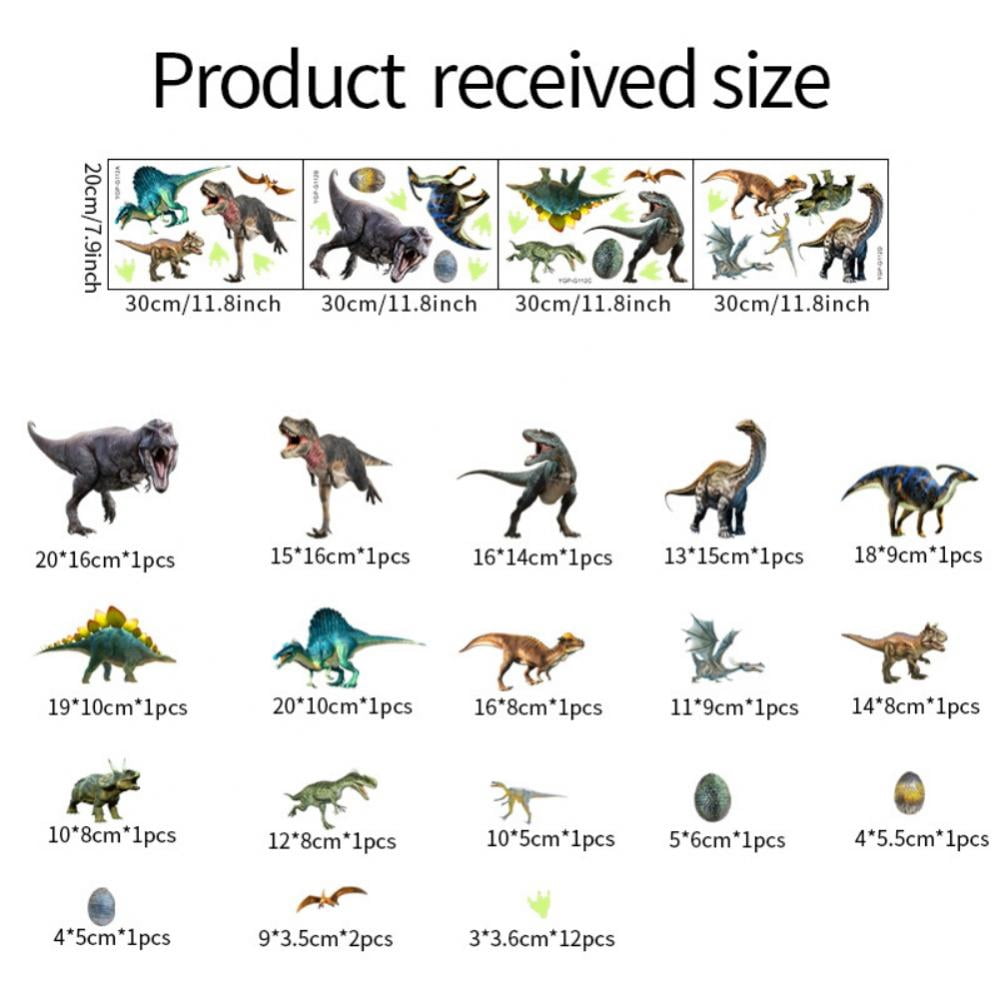 Dinosaur Wall Stickers Decals for Boys Room,Glow in The Dark Dinosaur Wall Decals Ceiling Stickers for Kids Bedroom, Wall Decor Kids Birthday Christmas Gift