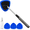 BLUE, variant on Windshield Cleaning Tool, Car Window Cleaner with 3 Reusable Microfiber Pads & Extendable Handle, 180° Swivel Head Auto Glass Wiper Kit for Cars SUVs