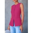 thumbnail image 4 of Chaleco PRETTYGARDEN de Verano sin Mangas con Botones Rojo Rosa Talla Grande, 4 of 8