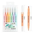 thumbnail image 3 of 6 Pcs Fluorescent Marker Pens Highlighters Pointed And Oblique Tip Highlighter, 3 of 8