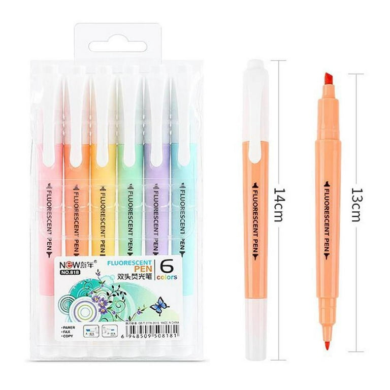 Set of 6 Assorted Candy Color Highlighter Pens, Set of 6 Color Pens, Color  Pen 