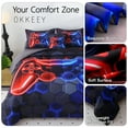 thumbnail image 4 of OKKEEY Ful Comforter Sets Clearance, 6 Pcs Boys Gaming Bed in a Bag with Sheets, All Season Soft Microfiber Red-Blue Gamepad Bedding Set for Kids Teens, 4 of 9
