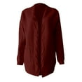 thumbnail image 5 of Womens Cardigan Solid Color Long Sleeve Winter Knit Button Front Open Front Long Sleeve Cozy Soft Comfortable Oversized Long Cardigans,Red XL, 5 of 6