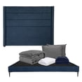 thumbnail image 1 of Base Cama Slim King Size Dicasa Cabecera Lugo Azul Almohada 2 Pack Protector Cloud Sábanas Softy Edredón Homy, 1 of 8