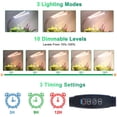 thumbnail image 3 of Lámpara para plantas de 2 piezas (sin adaptador), luz de espectro completo, 3000 K, 5000 K, 660 nm para plantas de interior con temporizador de 3/9/12 h, 10 niveles de brillo, 3 modos, ideal para plan, 3 of 5