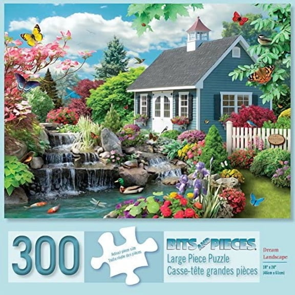 "Bits And Pieces - 300 Large Piece Jigsaw Puzzle - Dream Landscape by Artist Alan Giana - 18""x24"""