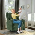 thumbnail image 4 of Lunale Swivel Glider Rocking Chair for Nursery, Wingback Upholstered Glider Rocker for Living Room, Green Chenille Fabric, 4 of 8