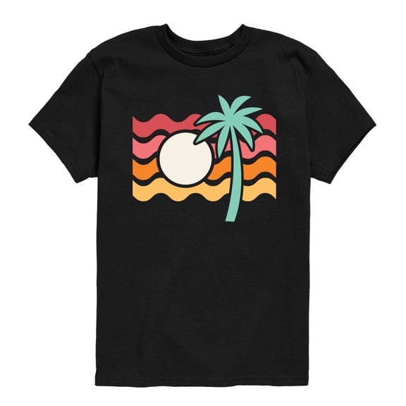 Instant Message - Palm Tree Sunset - Youth Boys Short Sleeve Graphic T-Shirt