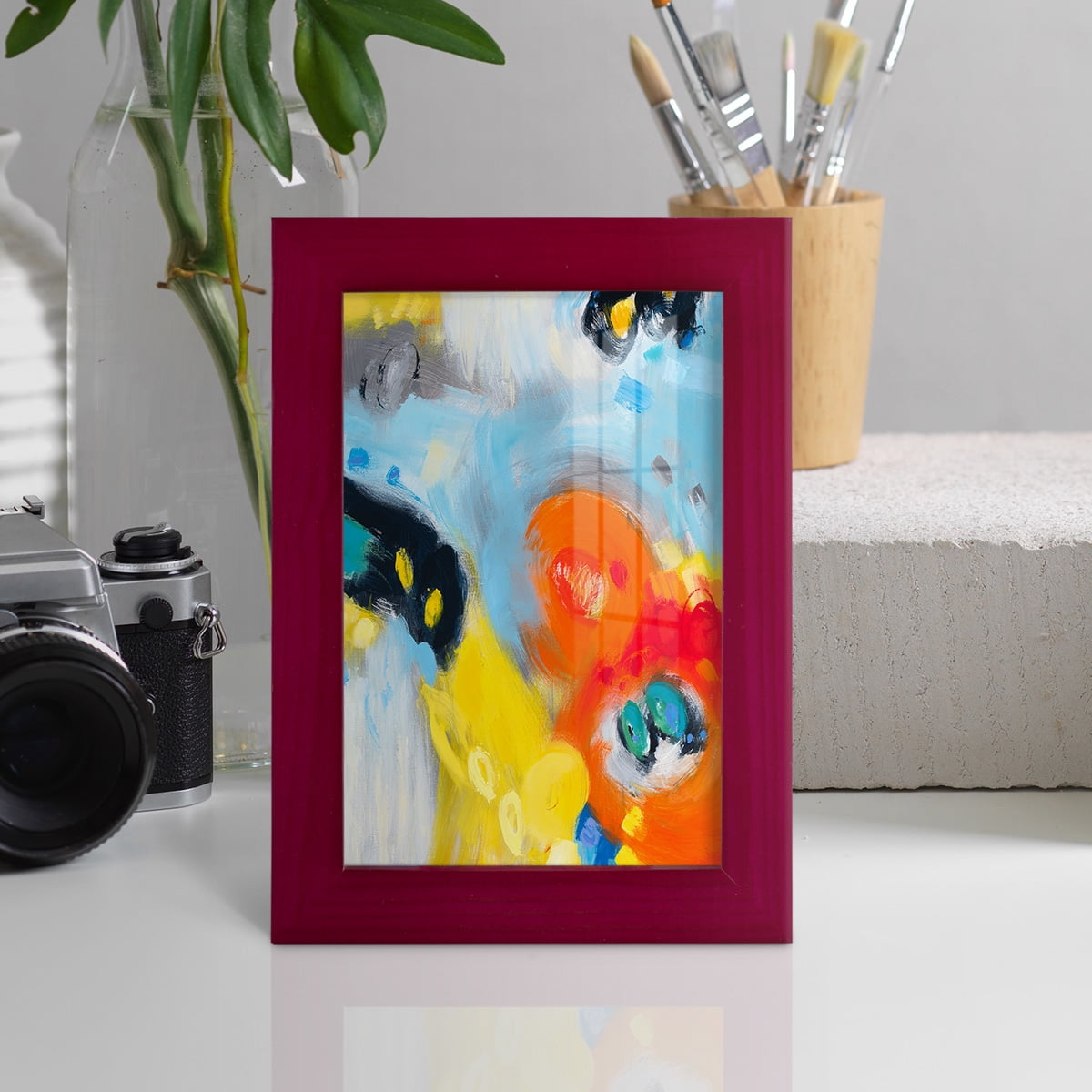 In the Loop II -Framed Print w/glass-Cherry Red