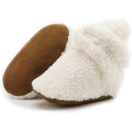 

Unisex Newborn Baby Cotton Booties Non-Slip Sole for Toddler Boys Girls Infant Winter Warm Fleece Cozy Socks Shoes