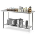 thumbnail image 2 of Canddidliike 24 x 60 Inches Stainless Steel Kitchen Prep Work Table with Adjustable Undershelf, Food Prep Stainless Steel Table , Metal Table for Restaurant, Warehouse, Home, Kitchen, Garage,Silver, 2 of 8