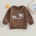 thumbnail image 2 of Gupgi 0-4 Ans Garçons Bébé Chandails en Molleton Western Imprimé Vache Manches Longues Pull Automne Tops Amples, 2 of 9