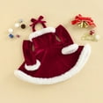 thumbnail image 2 of Mercatoo Toddler Baby Girl Christmas Dresses Lacing Strapless 𝐇𝐚lter Velvet Dresses Christmas P𝐚rty Dresses Outfit, 2 of 7