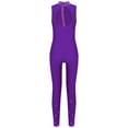 thumbnail image 2 of Haitryli Kids Girls Full Length Unitard  Shiny Rhinestone Sleeveless Gymnastics Leotard Jumpsuit Catsuit Dancewear Purple 8, 2 of 5