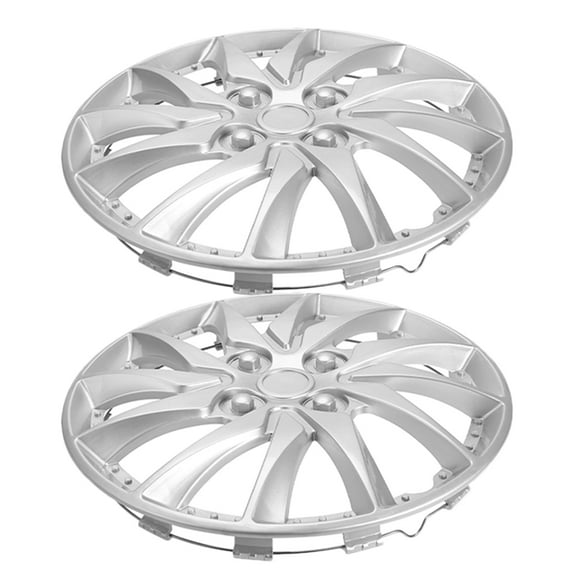 ELAYARD Automotive Wheel Hub Covers Decorative Hub Covers Silver Plastic 2Pcs
