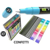 24 Confetti Colors Acrylic Paint Pens Markers Set 0.7mm Extra Fine Tip