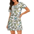 thumbnail image 1 of Balery Funny Chicken Camisón de manga corta con cuello redondo para mujer, cómodo y elegante., 1 of 6