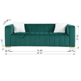 thumbnail image 2 of Llinc Store Dark Green Couch 3 Seater Sofa for Living Room Modern Channel Velvet Sofa Take On A Traditional Chesterfield, 2 of 6